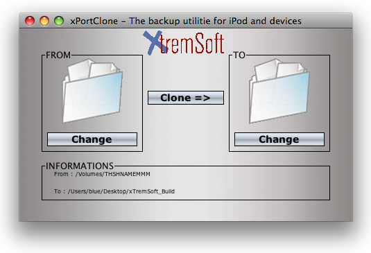 xPortClone 1.0 : Main window