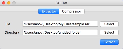 GUI Tar 1.2 : Extractor Window