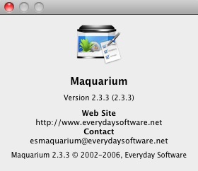 Maquarium 2.3 : About window
