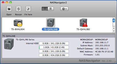 NASNavigator 2 2.4 : Main interface
