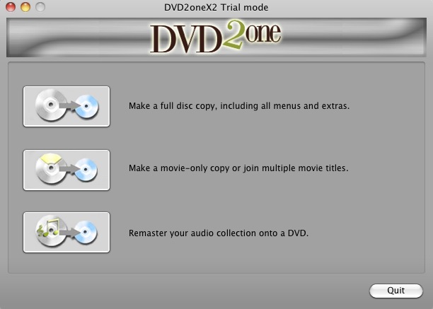 DVD2oneX2 2.4 : Main window