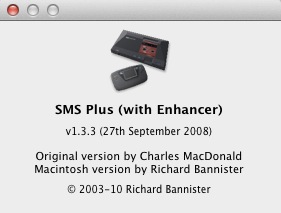 SMS Plus 1.3 : About window