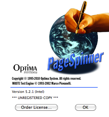 PageSpinner 5.2 : Program version