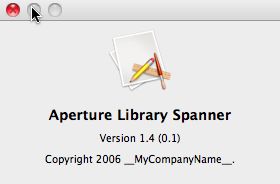 Aperture Library Spanner 1.4 : Main window