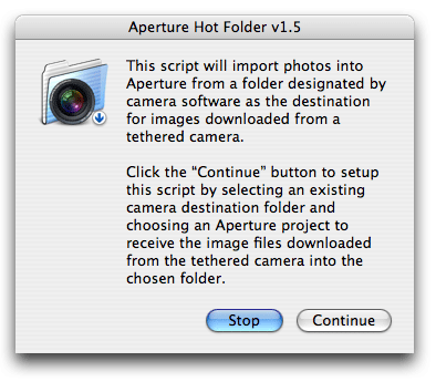 Aperture Hot Folder 1.5 : Main window