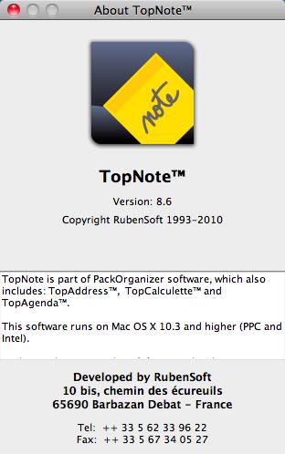 TopNote 8.6 : About