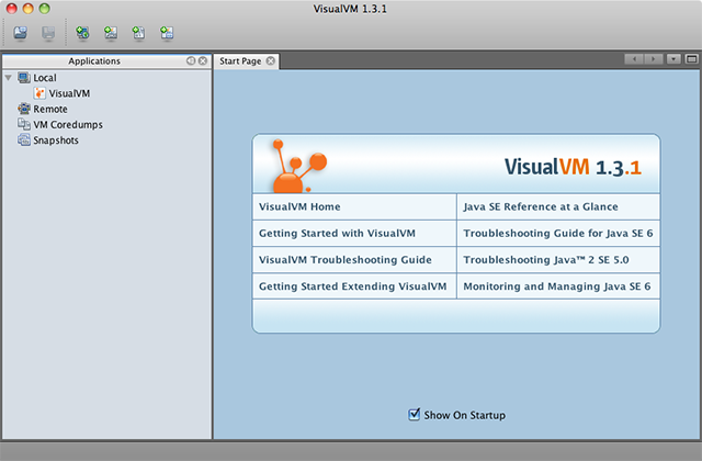 VisualVM 1.3 : Program window