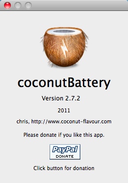 coconutBattery 2.7 : About Window