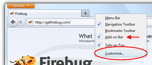 FireBug 1.8 : Screenshot of the program.