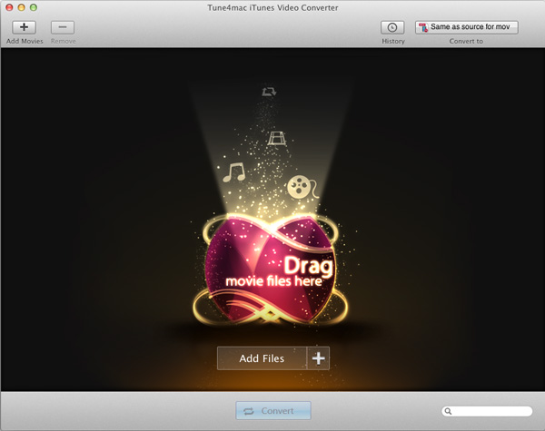Tune4mac iTunes Video Converter 3.3 : Tune4mac iTunes Video Converter interface