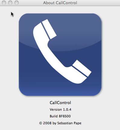 CallControl 1.0 : Main window