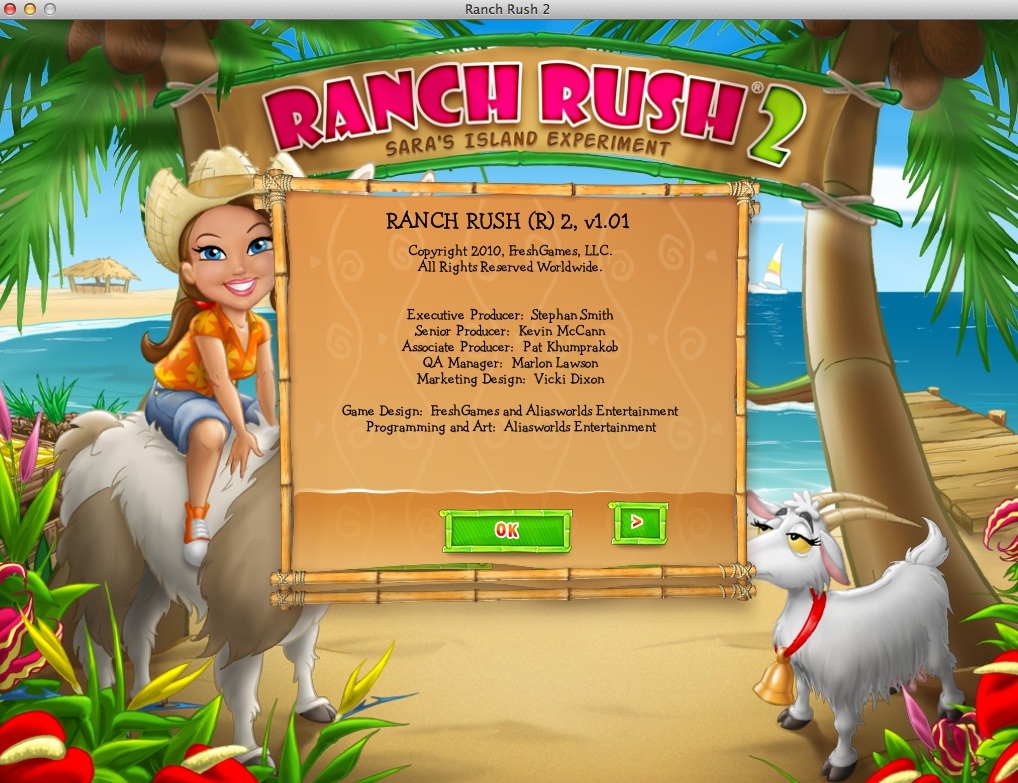 Ranch Rush 2 - Sara's Island Experiment 2.0 : Credits Window