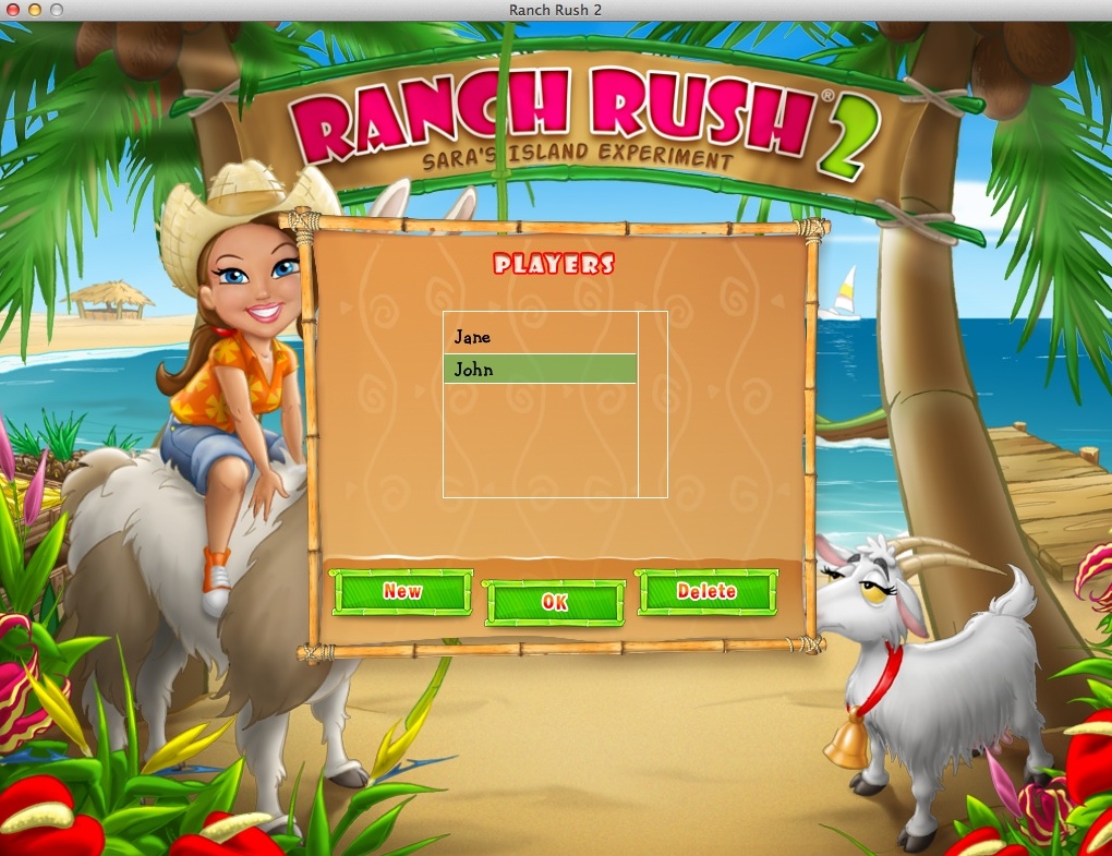 Ranch Rush 2 - Sara's Island Experiment 2.0 : Selecting Player Profile