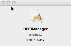 DPCI Manager 0.1 : Main window