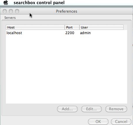 searchbox control panel 2.2 : Main window