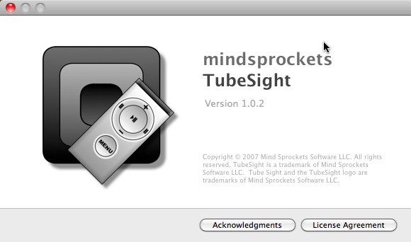 TubeSight 1.0 : Main window