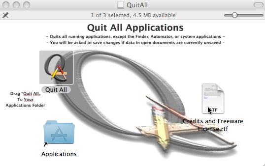 QuitAll 1.0 : Main window