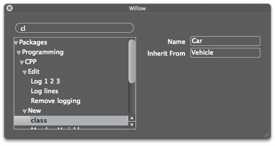 Willow 1.1 : Main window