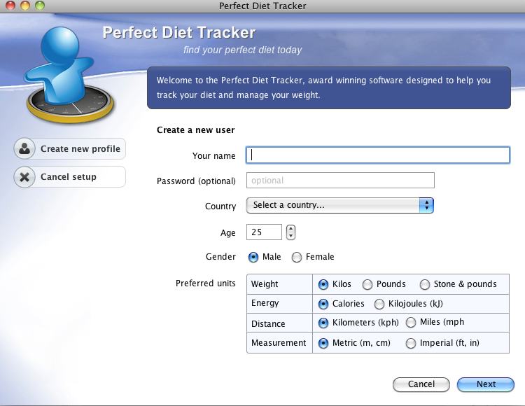 Perfect Diet Tracker 3.5 : New users