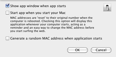 MacAppStuff Spoof MAC 1.0 : Preferences