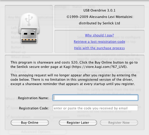 USB Overdrive 3.0 : Nag screen
