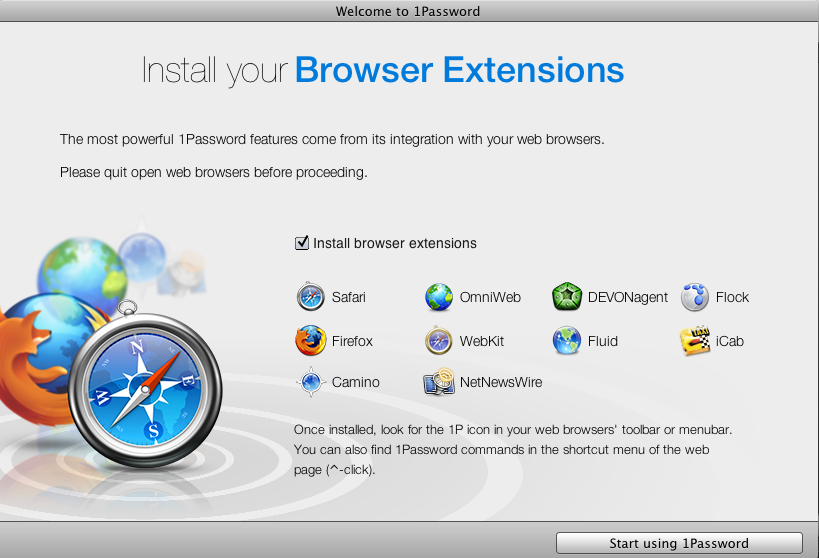 1Password - Password Manager and Secure Wallet 3.5 : Browser extensions