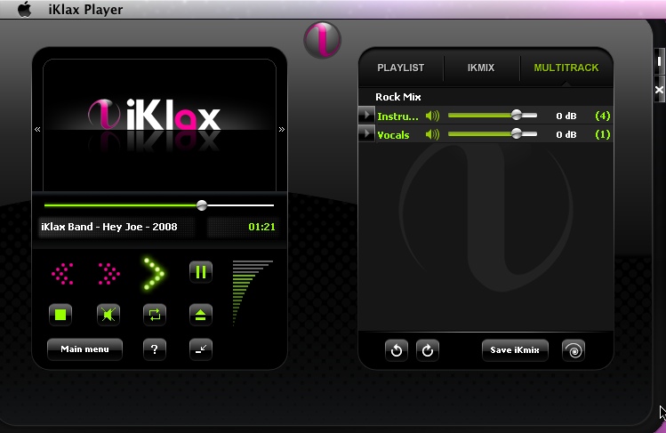 iKlax Player 1.0 : Main windows