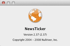 NewsTicker 2.3 : About window