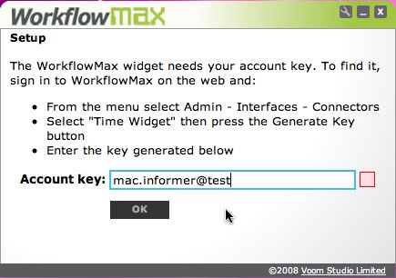 WorkflowMax Widget 0.9 : Main window