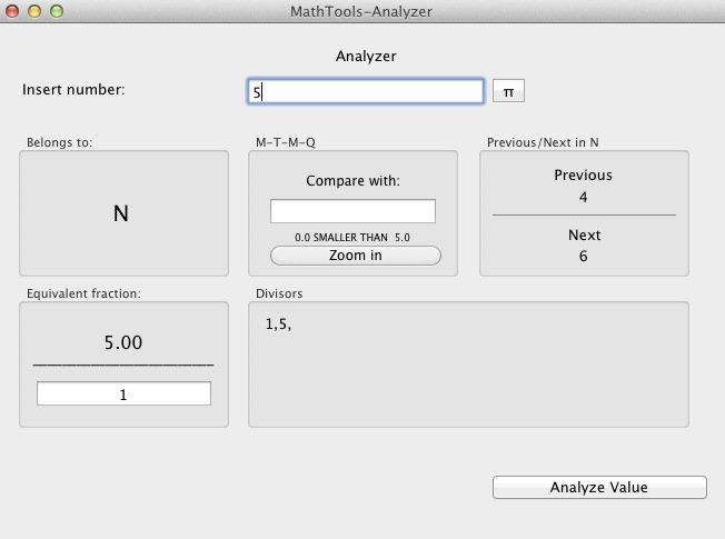MathTools 1.0 : Analyser