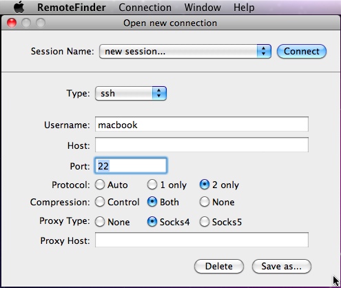 RemoteFinder 0.1 : Main windows