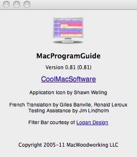 MacProgramGuide 0.8 : Main window
