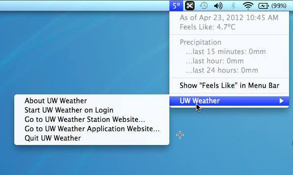 UW Weather 2.0 : Main Window