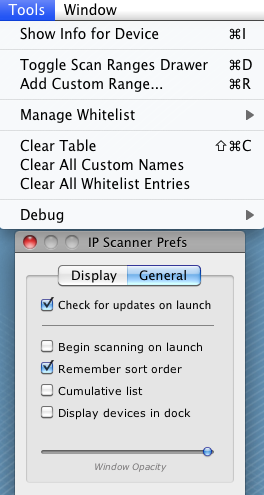 IP Scanner 2.7 beta : Tools and Preferences