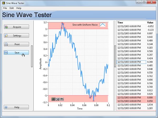 LabVIEW 10.0 : Sine wave tester