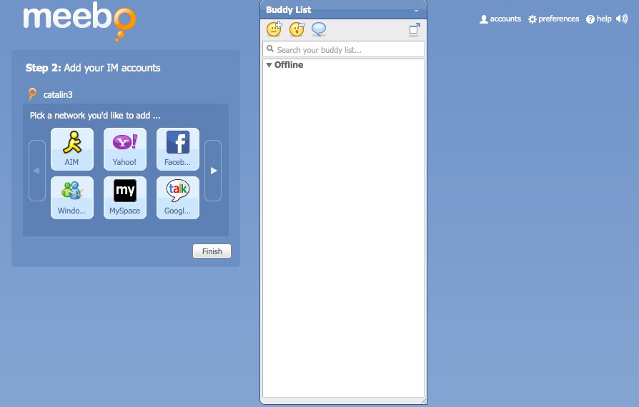 Meebo Messenger 1.0 : Main window