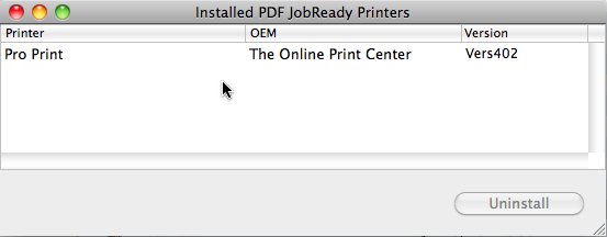 PDF JobReady Uninstaller 1.7 : Main window