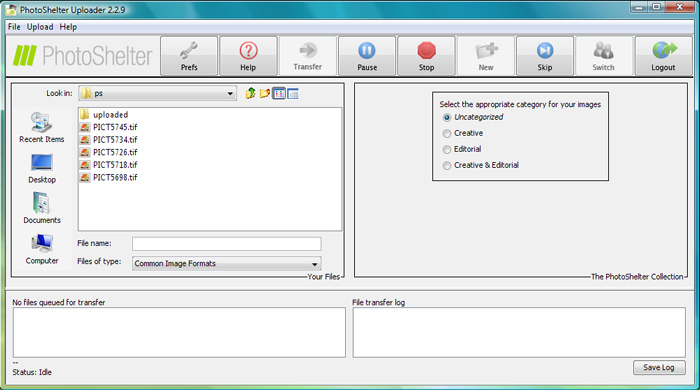 PhotoShelter Uploader 2 2.2 : Main window