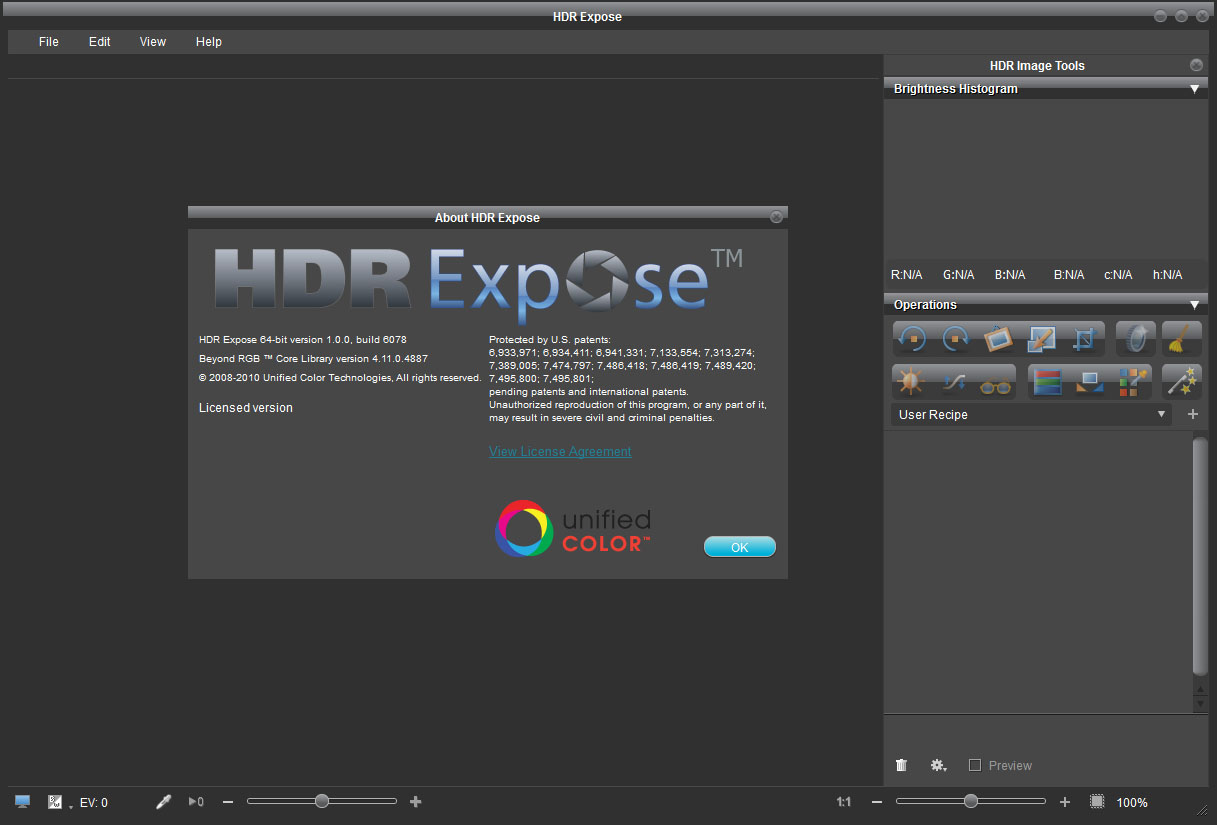 HDR Expose 1.1 : Main window