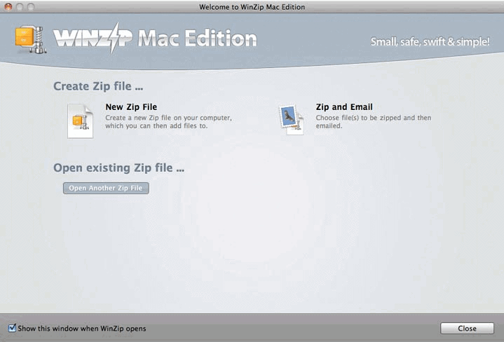 WinZip Mac 1.0 : User Interface