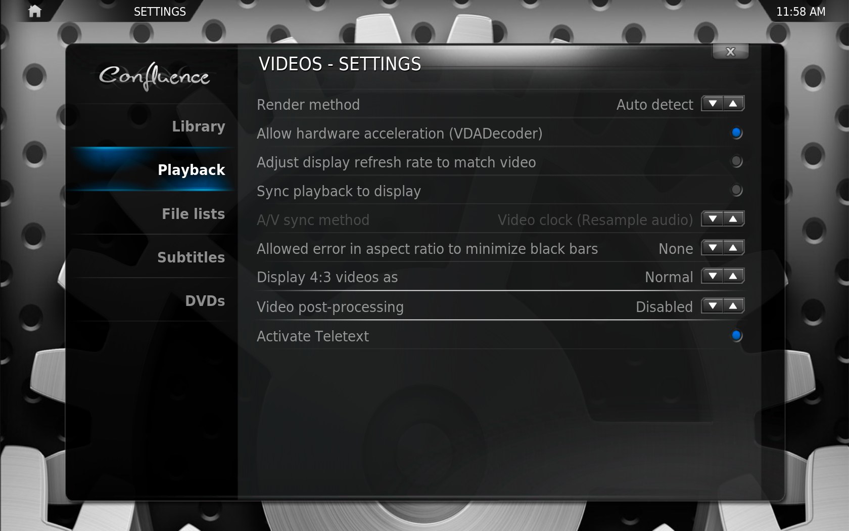 XBMC 10.0 : Video settings