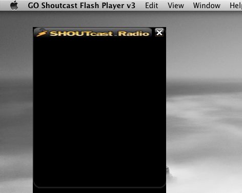 GO Shoutcast Flash Player v3 1.0 : Main window