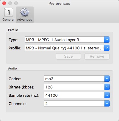 M4P to MP3 Converter 2.0 : Advanced Settings