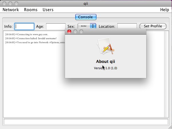 Queer IRC Interface 1.0 : Main window