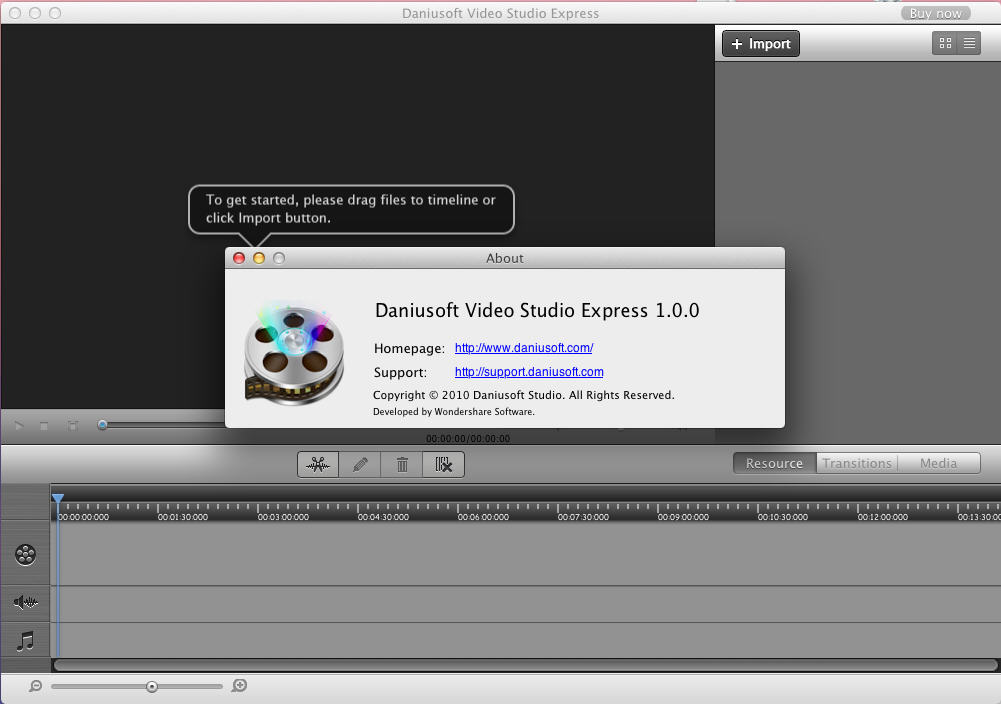 Daniusoft Video Studio Express 1.0 : Main Window