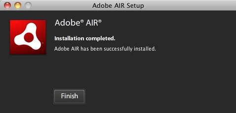 Adobe AIR 2.5 : Installation complete