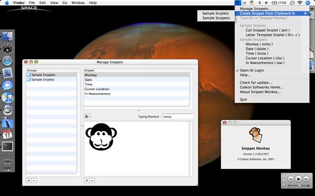 Snippet Monkey 1.3 : Main window