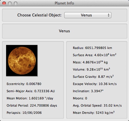 Orbits 1.0 : Checking Planet Info