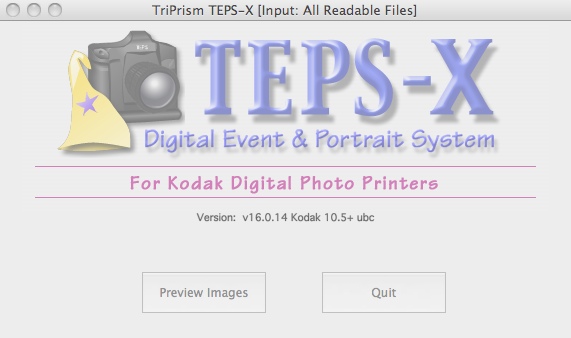TEPS-X for Kodak 16.0 : Main window