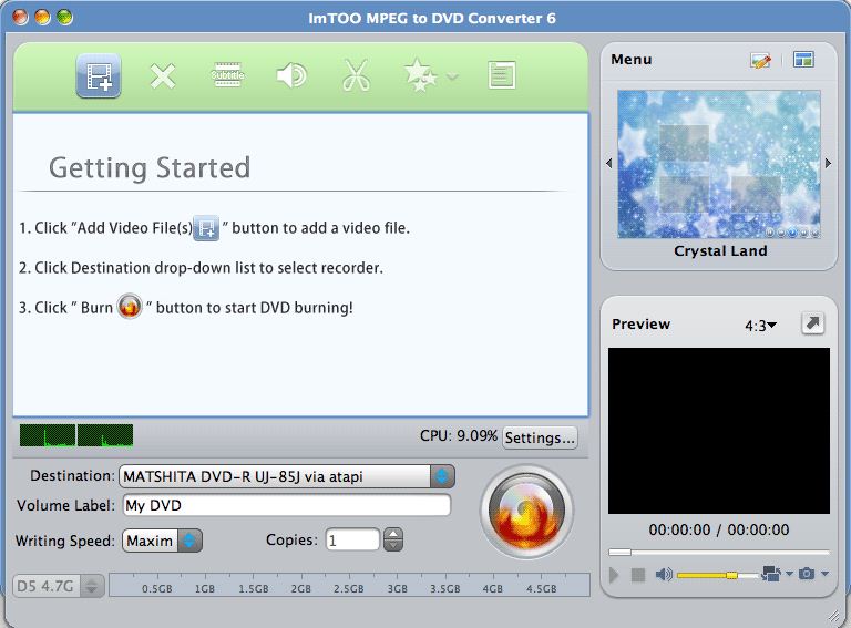 ImTOO MPEG to DVD Converter 6 6.0 : General view